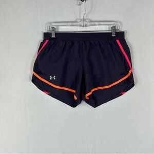 Under Armour Womens Loose Training Shorts M Purple Lined Drawstring Heat Gear